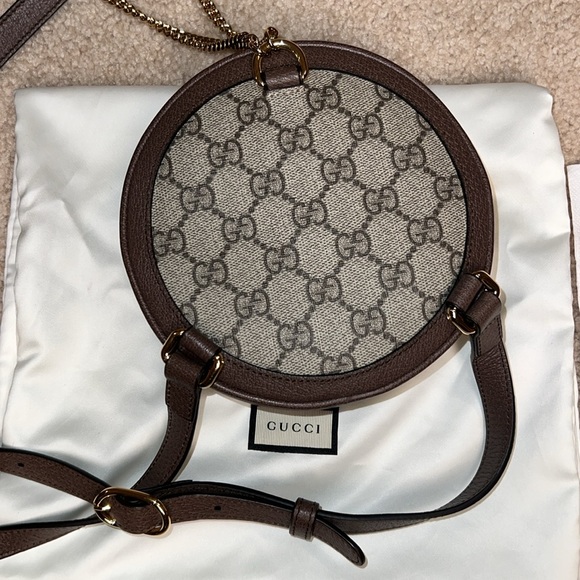 Gucci Mini GG Supreme Ophidia Round Backpack - color: brown - Picture 3 of 5